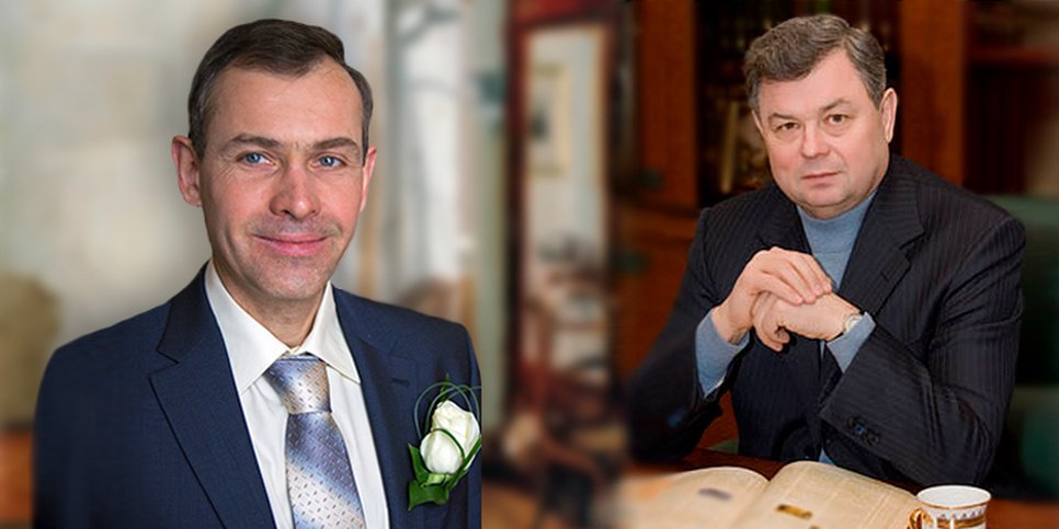 Auf dem Foto links: Dmitry Kuzin, rechts: Anatoly Artamonov (Foto von der Baustelle admoblkaluga.ru)
