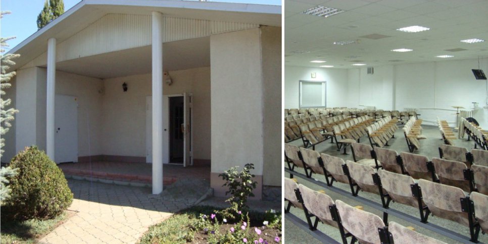 Foto: Von Gläubigen beschlagnahmtes Kirchengebäude im Zentrum von Tscherkessk
