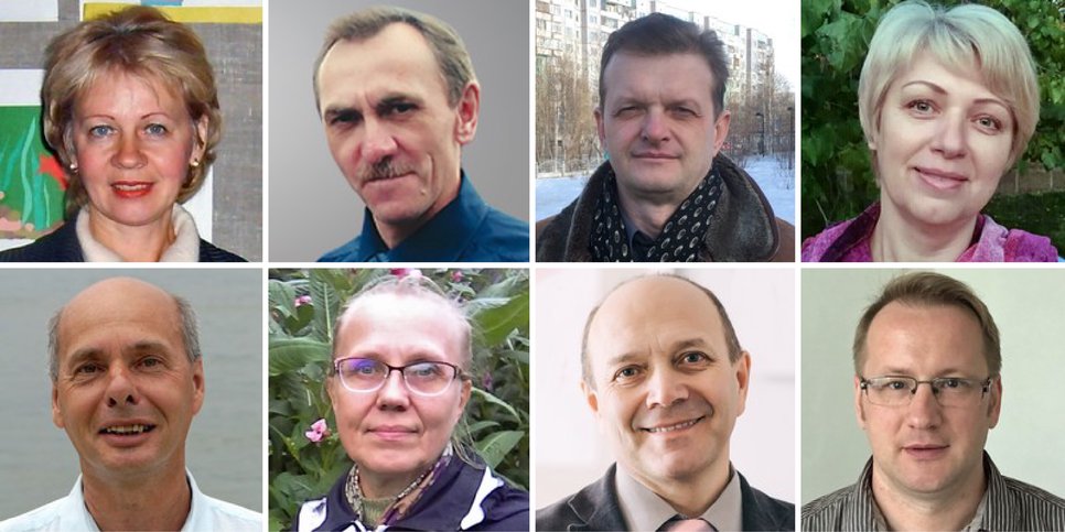 Vasemmalta oikealle, ylhäältä alas: Galina Dergacheva, Sergei Loginov, Igor Trifonov, Galina Parkova, Vitali Popov, Elena Nikulina, Dmitri Vinogradov, Maksim Amosov