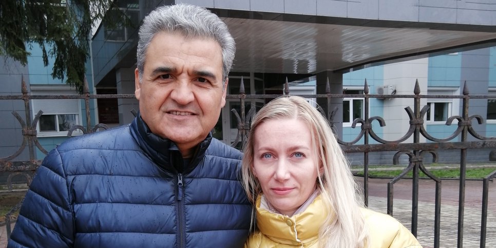 In the photo: Svetlana Monis with her husband. Birobidzhan, May 12, 2021