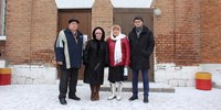 Aleksey Trofimov, Olga Panyuta, Olga Opaleva, Dmitriy Malevaniy am Tag der Urteilsverkündung. Februar 2023