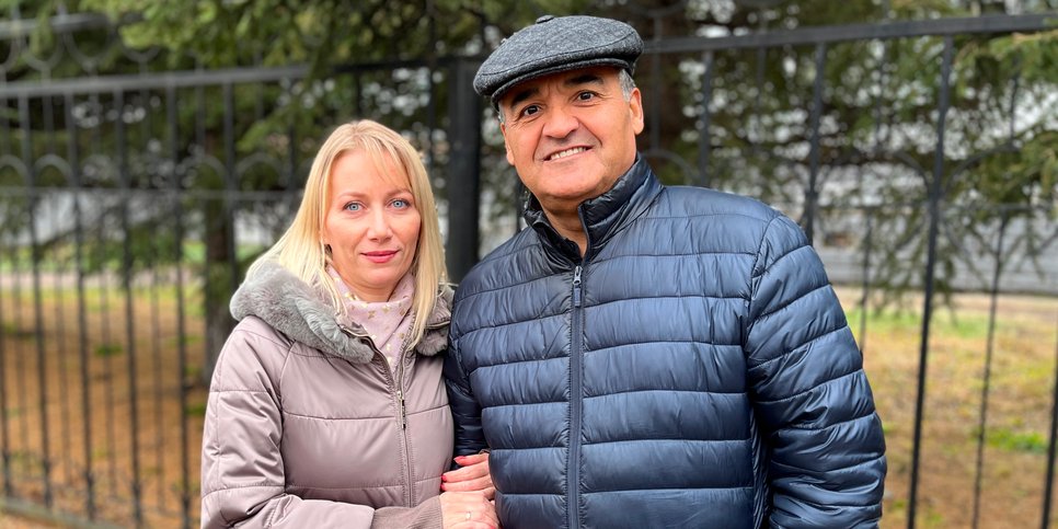 Svetlana Monis with her husband Alam Aliyev. November 2022