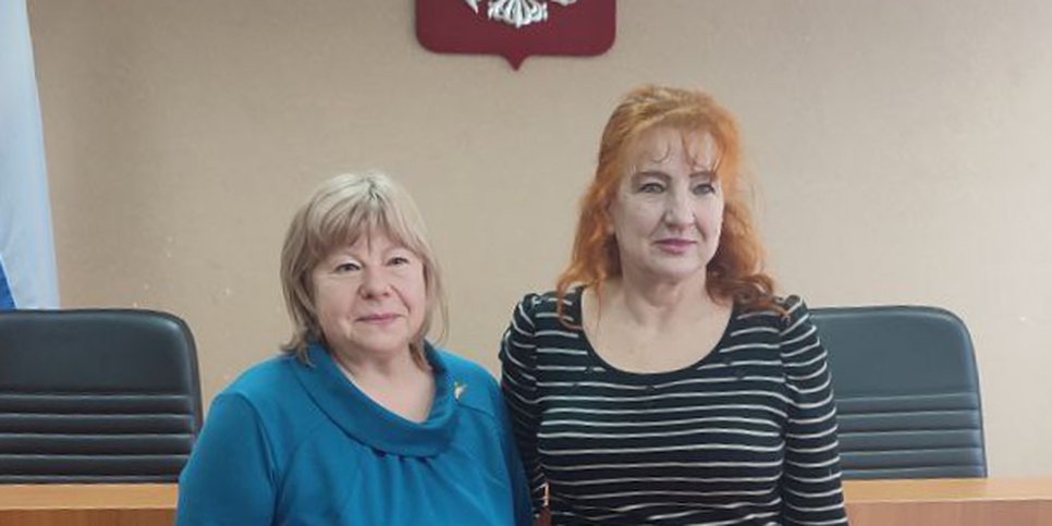 Tatyana Galkevich and Valentina Vladimirova in the courtroom on the day the verdict was announced, February 14, 2024