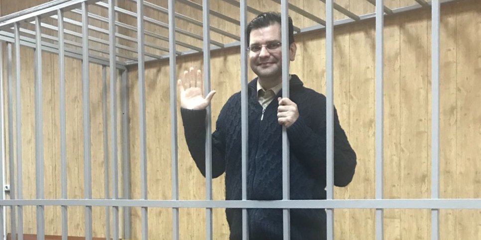 Aleksandr Serebryakov during a court hearing, December 2021