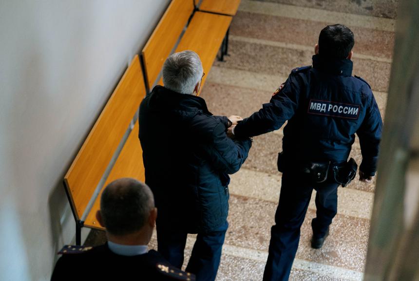 The defendant is taken away to be placed in a pretrial detention center after guilty verdict